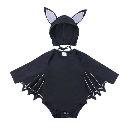 Halloween Baby Black Bat Costume Cosplay Romper Jumpsuit Inf