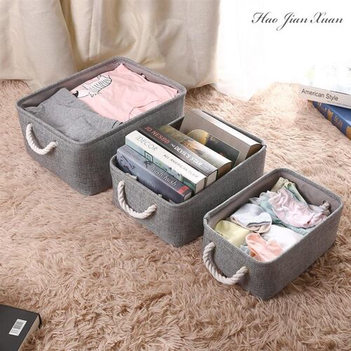 Cube Folding Storage Basket Foldable Linen Pet Toys Storage