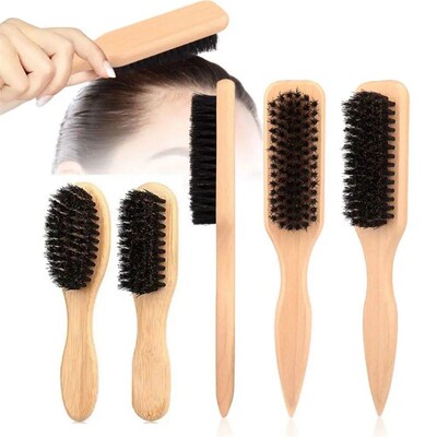 Wood Boar Bristle Hair Brush Backcombing Design Smooth Finis