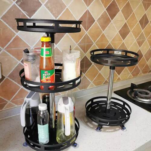 Kitchen Rotating Seasoning Storage Rack Oil Vinegar Storage