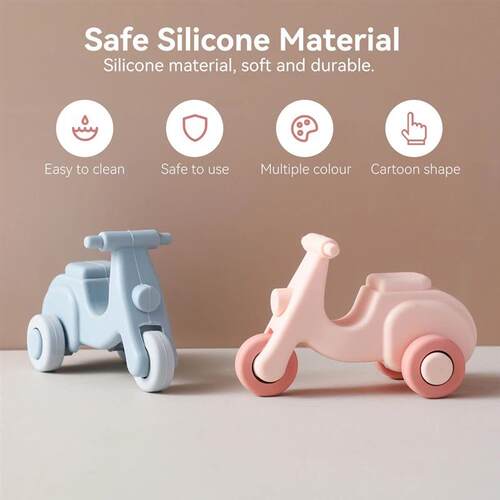 Baby Silicone Car Toys BPA Free Silicone Cartoon Electric Ve
