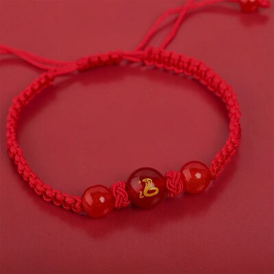2025 Snake Year Lucky Red Rope Bracelet Zodiac Snake Braided