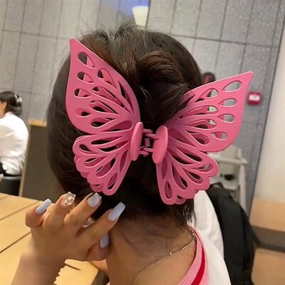 Women Extra Large Hair Claw Clips Hollow Butterfly Hairpin H