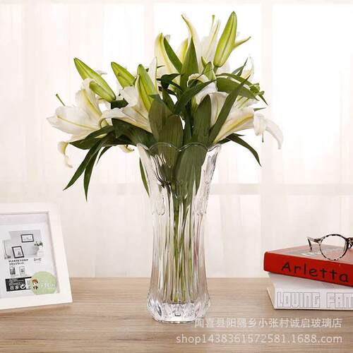 Glass crystal striped waist vase transparent thickened rich