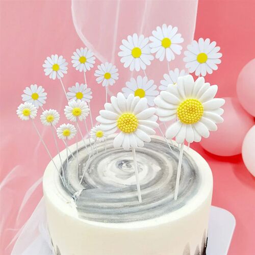 1set Resin Daisy Cake Topper Multi Size Daisy Flower Balloon