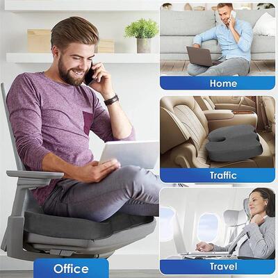 Travel Coccyx Seat Cushion Memory Foam U-Shaped Pillow for C