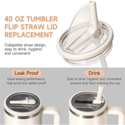 40oz Flip Straw Lid for Stanley Cup Leak Proof Spill-proof C