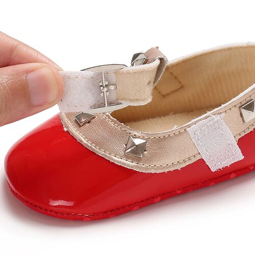 Soft Bottom Infant Princess Shoes with Magic Stickers and Fa