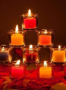 Romantic glass scented candles Propose candlelight dinner