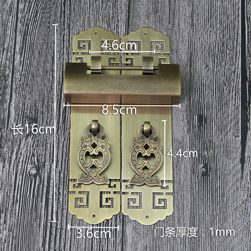 门条拉手中式仿古铜纯黄铜对开门橱柜衣柜门柜子木门拉手扣,基础建材,小拉手,淘宝优惠券,粉丝福利购,淘宝优惠卷