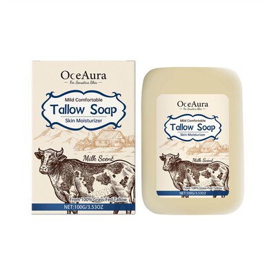 OCEAURA Tallow Soap, gently cleanses the whole body, moistur
