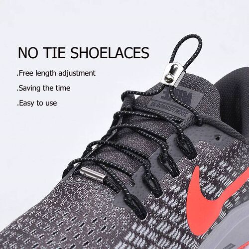No Tie Shoelaces Elastic Shoe Laces with Metal Lock for Snea