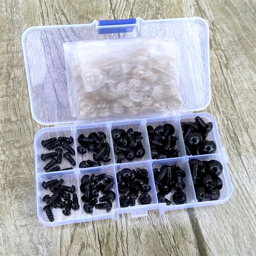 100pcs 8/10/12/14mm Plastic Safety Eyes For Toys Diy Mix Siz