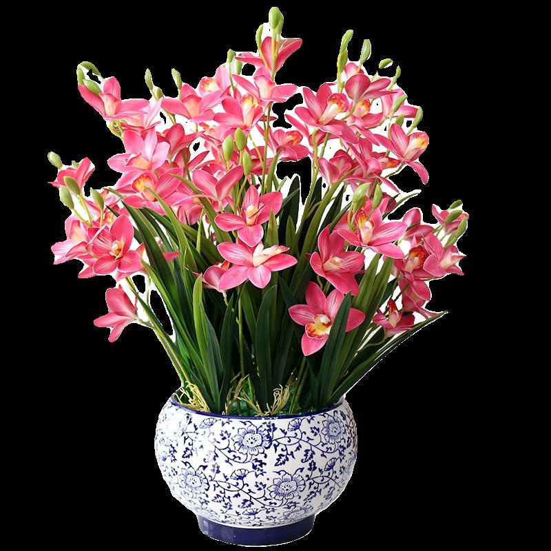 假花特大号高档3d手感大蕙兰盆景客厅装饰摆设电视柜玄关茶几摆件,家居饰品,仿真花/假花,淘宝优惠券,粉丝福利购,淘宝优惠卷