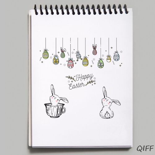 Easter Pendant Egg Bunny Silicone Clear Seal Stamp DIY Scrap