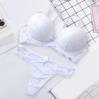 2 Pcs/Set Push up Bra set Large Size Women Sexy Lace Floral
