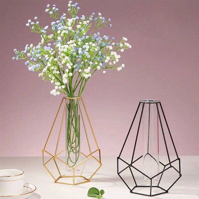 Glass Test Tube Metal Holder Nordic Styles Hydroponic Flower