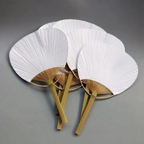 Hot 25Pcs/Lot Wedding White Paddle Fan for Wedding