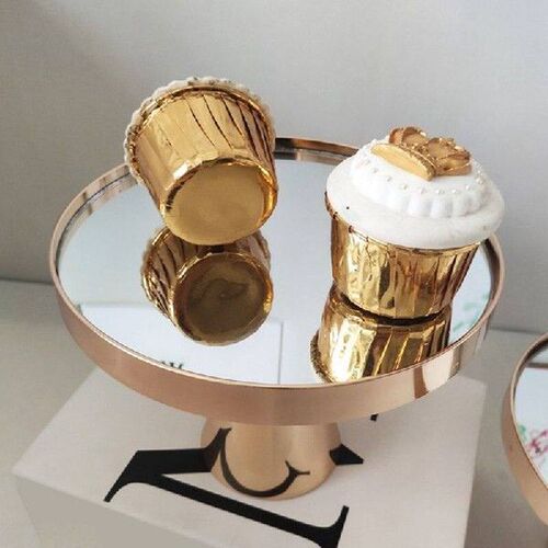 Wedding Metal Cake Display Stand With Mirror Metal Fruit