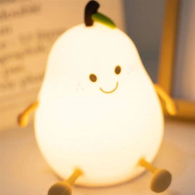 Cute Puppy/Pear Shape Patting Small Night Lamp Silicone Touc