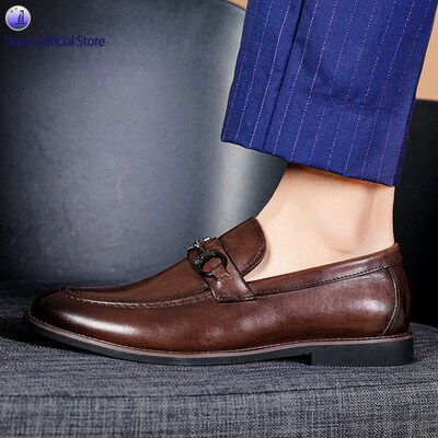 slip-on business shoes men loafers 真皮一脚蹬皮鞋男 头层牛皮