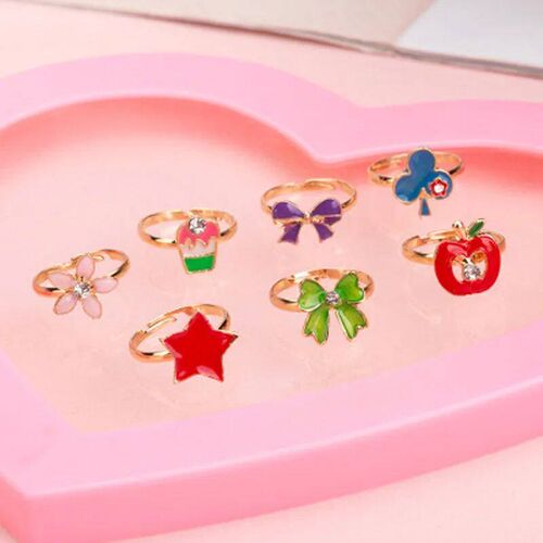 10pcs/lot Love Kids Cute Sweet Rings Design Flower Animal Fa