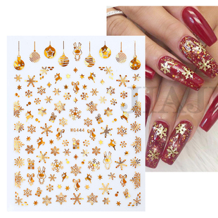 5P Sliver Bronzing 3D Christmas Nail Art Decoration Sticker