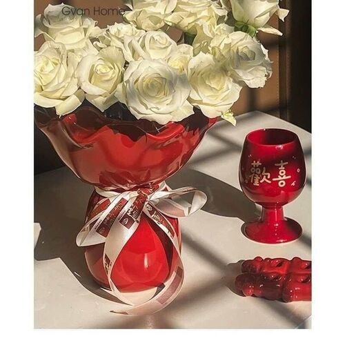 ceramic vase gift新家客厅陶瓷小花瓶摆件新婚高级感礼物插花