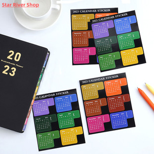 2024 Month Calendar Self-Stick Index Stickers Planner Colorf