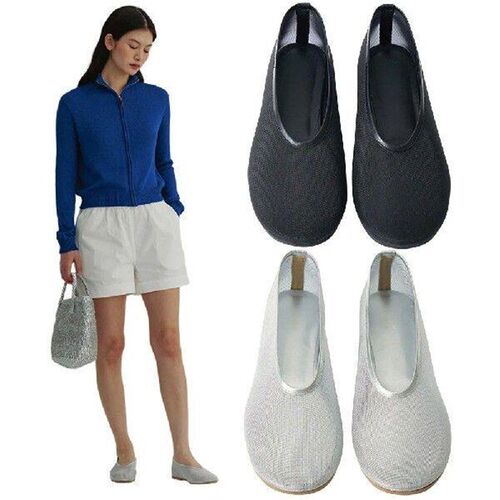 Women Mesh Ballet Flats Shoes Comfortable Tulle Ballerina