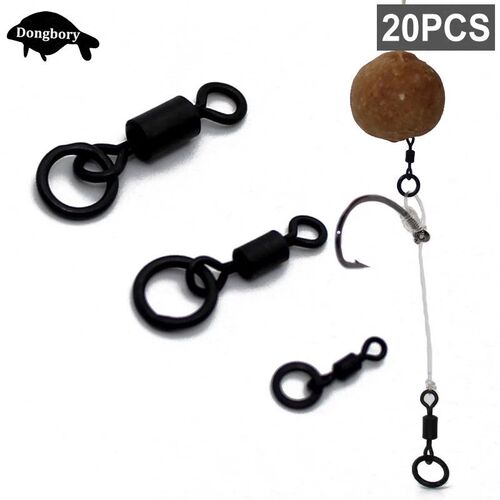 20PCS Carp Fishing Accessroeis Flexi Ring Swivel with Ring F