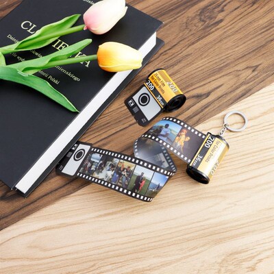 10pcs Photos Film Roll keychain Couple Gifts DIY Photo Text