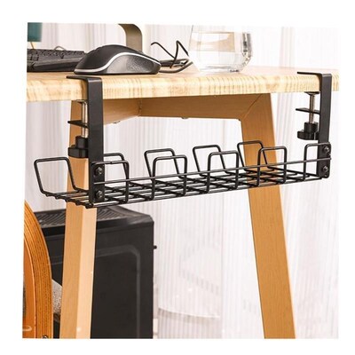Wire Basket Shelf Under Table Storage Rack Wire Desk Cable U
