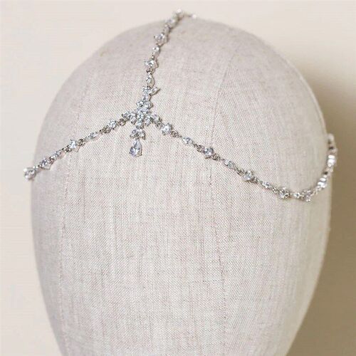 Stonefans Boho Bridal Wedding Head Chain Exquisite Cubic Zir