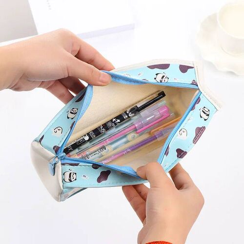 Cartoon Milk bottle school pencil case cute PU pen bag stora