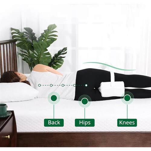 Knee Pillow for Side Sleepers with Straps, Soft Memory Foam