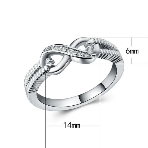Ming Fei New Fashion Fashion Ladies Ring Copper Plated White