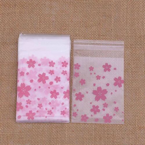 Clear Sakura Candy Cookies Packaging Bags Plastic Self-adhes