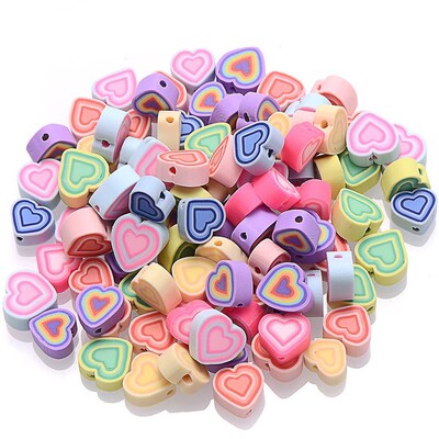 3050pcs Colorful Melaleuca Heart Shape Clay Beads Polymer C
