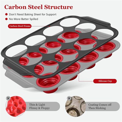 Silicone Muffin Pans for Baking Cupcake Tins Bakeware