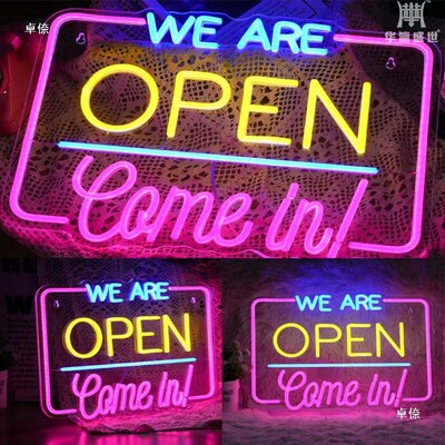 Neon lights open signs decorative signage bars shops lamp