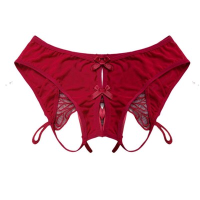 Sexy panties sexy lace open crotch underwear leaking butt-fr