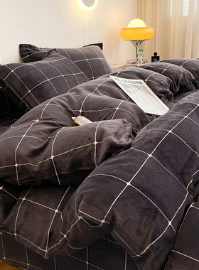 4pc fleece bedsheet set fitted bed sheet sets duvet cover