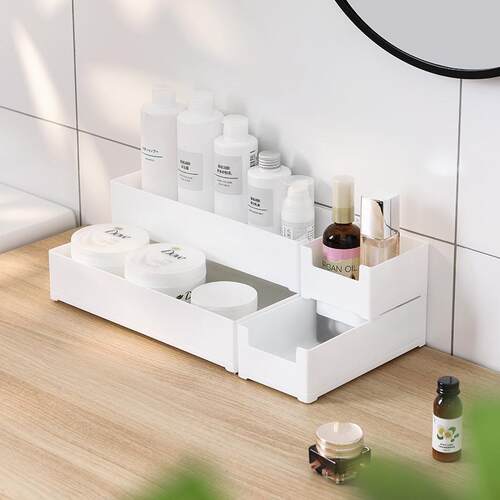 Drawer organizer with compartments, rectangular partitioned