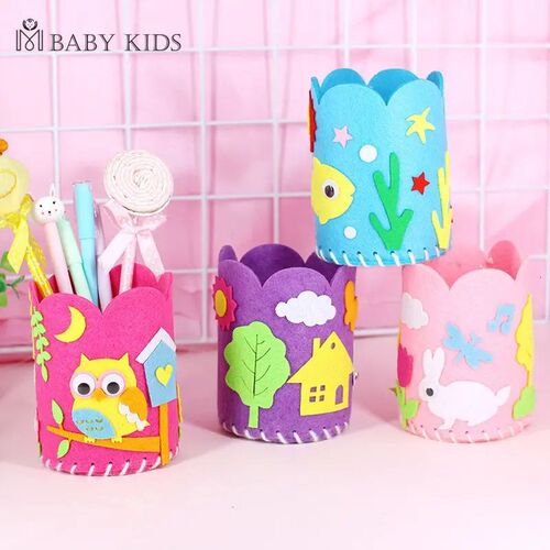 5Pcs/Set Kids DIY Craft Pencil Holder Educational Toys For C