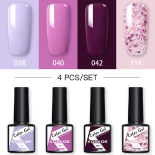 4/6Pcs Gel Nail Polish Set 8ml Glit Semi Permanent Hybrid Ge