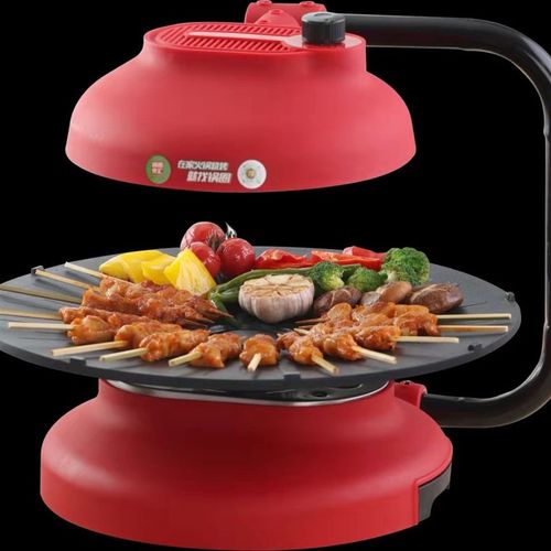 锅圈岳云鹏烧烤炉德朗红外线无油烟电烤炉新款韩式不粘肉锅旋转炉