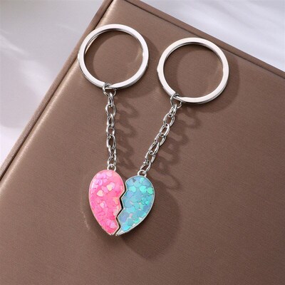 Love Rainbow Keychain Girls Simple Bag Pendant Alloy Drip Ch