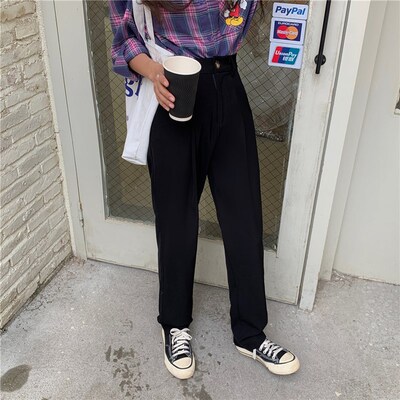 HziriP Elegant Formal High Waist Harem Straight Pants Women