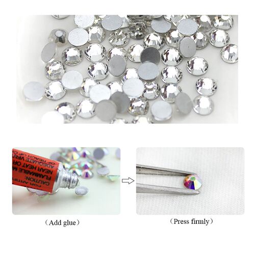 Top quality SS3-SS40 Clear Crystal White 3D Nail Art Decorat